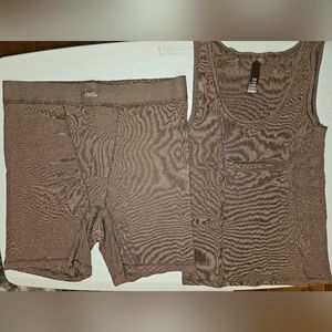 SKIMS Soft Lounge Ribbed Collection. Tank Top and Boxers.
